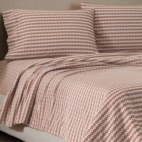 94686773 Jeremiah Brent Home Queen Cotton Sateen Sheet Set Clay Scallop Geo
