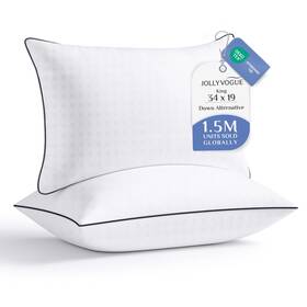 Dmj-us-wxtz-2-we Jollyvogue Dmj-us-wxtz-2-we&bk-k King Size Pillows Set Of 2 Hotel Collection White And Black