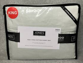 Jones New York 889459559310 100% Pima Cotton King Sheet Set 300 Tc 4pc Blue Mist Dp Jones New York 889459559310 100% Pima Cotton King Sheet Set 300 Tc 4pc Blue Mist Dp