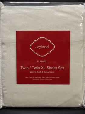Joyland 022164178067 Flannel Twin/twin Xl Sheet Set With Two Pillowcases Ivory New