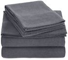 Jr-ss-dgry-qn Amazonbasics Heather Jersey Sheet Set Queen Dark Gray 841710125771