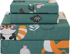 Jsd 445042743714 Green Forest Animals Kids Sheet Set Twin Size 3 Piece Woodland Printed Micr Jsd 445042743714 Green Forest Animals Kids Sheet Set Twin Size 3 Piece Woodland Printed Micr