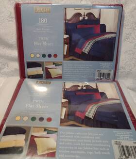 Jubilee 026598617444 2 Vintage Twin Flat Sheets 180 Percale Garnet Red Burgundy New 66 X 96