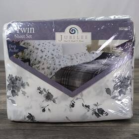 Jubilee 043306108674 Vtg Essex 3 Piece Twin Sheet Set Floral Roses Pretty Nip Nos Bedding 180
