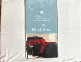 165707 Jubilee King Fitted Sheet Cotton/poly 180 Thread Count White Solid 165707 Jubilee King Fitted Sheet Cotton/poly 180 Thread Count White Solid