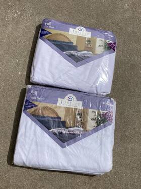 Fn3609a1 Jubilee New Vintage Percale 180 Tc White Full Flat And Fitted Sheet Set Usa