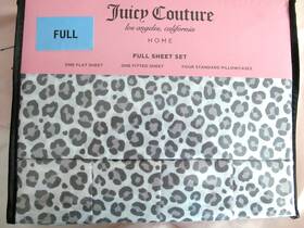 24937 Juicy Couture Full Bed Sheet Set 6pc Cheetah Leopard Unique Print Room Decor