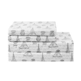Juicy Couture 646760127504 Microfiber Sheet Set Twin Size Design Bed Sheets 4 Piece Fitted She