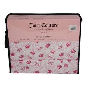 Juicy Couture 646760254125 Queen Sheet Set 4 Pillowcases Marble Hot Pink Microfiber Soft Styl