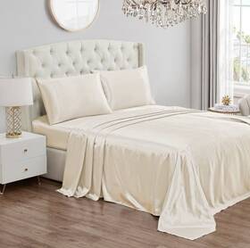Jys017112 Juicy Couture King Size Silk Satin Bed Sheet Set Deep Pocket Silky K Inch