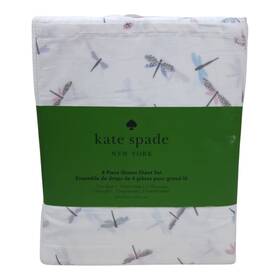 Kate Spade New York 198099157245 4 Piece Queen Sheet Set Dragonfly Print 100% Cotton Kate Spade New York 198099157245 4 Piece Queen Sheet Set Dragonfly Print 100% Cotton