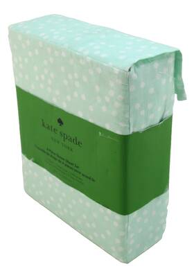 Kate Spade New York 198099162522 Queen Size Powder Blue 100% Cotton 4 Pc Sheet Set Fits 17 Inch Mattress