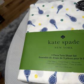 Kate Spade New York 198099162614 Racquet Ball 4 Piece 100% Cotton King Sheet Set Tennis
