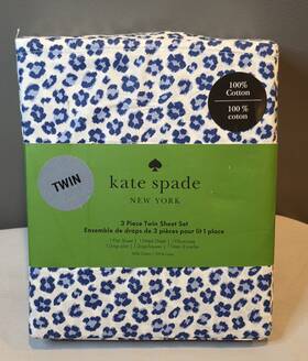 Kate Spade New York 198099164779 3pc. 100% Cotton Twin Sheet Set - Leopard Floral