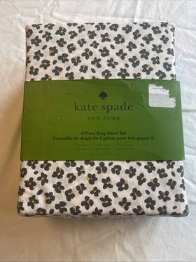 Kate Spade New York 198099171425 4 Piece King Sheet Set Floral Leopard 100% Cotton Kate Spade New York 198099171425 4 Piece King Sheet Set Floral Leopard 100% Cotton