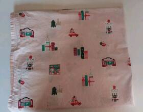 Rn-33699 Kate Spade New York Christmas City Pale Pink W Snowflakes Full Flat Sheet 80x101