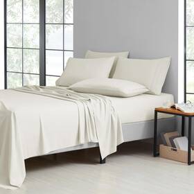 1212-ivory Kathy Ireland 2000 Thread Count Cotton 6 Pc Sheet Set California King Ivroy