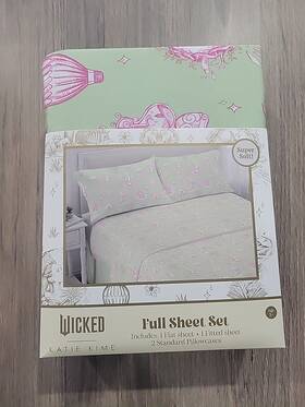 Katie Kime 073558912743 Wicked Full Sheet Set 4 Pc Flat Fitted 2 Standard Pillowcases