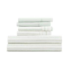 Kaycie Gray 196901143110 Dotted Line Easy Care 4-pc. Sheet Set - Green/white Twin Xl
