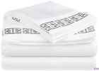 Kendell-xlsh-gr Impressions 3-pc Twinxl White W Gray Greek Key Border Sheet Set 200 Tc 855031067573