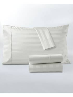 Jet10201 Kensingston Garden Valencia Ivory Striped 1000 Thread Count Queen Sheet Set Jet10201 Kensingston Garden Valencia Ivory Striped 1000 Thread Count Queen Sheet Set