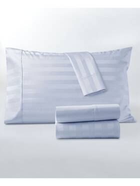Jet10206 Kensingston Garden Valencia Light Blue Striped 1000 Thread Count King Sheet Set