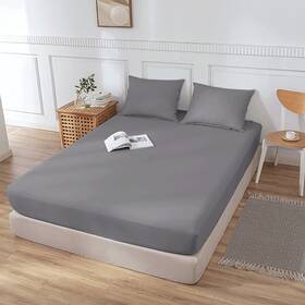 Kgorge 787966627778 Bed Sheet 140x200cm Full Size Grey Microfiber Durable Water-resistant Fitted