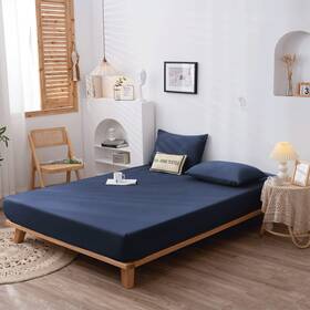 Kgusfsds9wp1-100200c26 Kgorge Fitted Sheet Soft Navy Durable Bed Water-resistant Twin Size Deep Pocke