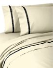 Kiley Waterford Linen Ivory Black Queen Sheet Set 100 Cotton 038992875092 Kiley Waterford Linen Ivory Black Queen Sheet Set 100 Cotton 038992875092