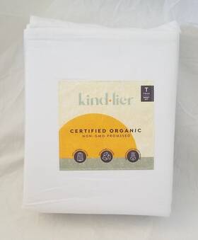 Kind Lier 887719180205 3 Pc 100% Organic Cotton White Twin Sheet Set Nip