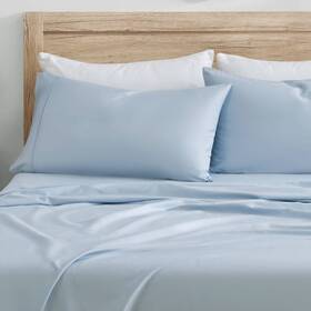 83210237 Kindlier Twin 100% Organic Cotton Solid Sheet Set Sky -
