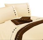 Accents350 King Tc Set Western Star Cream Sheet Hiend Embroidered Accents350 King Tc Set Western Star Cream Sheet Hiend Embroidered