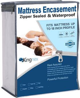 1800060-4s Kingnex Zippered Rv Short Queen Mattress Protector For 60x75 9-12 Deep