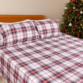K055 Kingrest 100% Cotton Christmas Sheet Sets Deep Pocket Fit 16 Inch Breathable