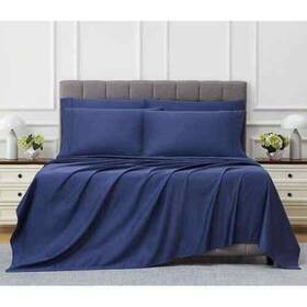 Kirkland 096619006199 Signature 680 Thread Count 6 Piece Sheet Set - Queen Vintage Indigo New