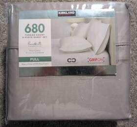 Kirkland 096619056743 New Signature 680 Pima Cotton Grey Thread Count Sheet Set Full Read Kirkland 096619056743 New Signature 680 Pima Cotton Grey Thread Count Sheet Set Full Read
