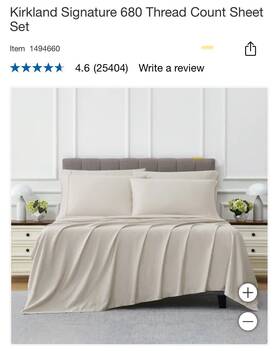 1306091 Kirkland Signature 680 Thread Count 6-piece Sheet Set King Oatmeal 1306091 Kirkland Signature 680 Thread Count 6-piece Sheet Set King Oatmeal