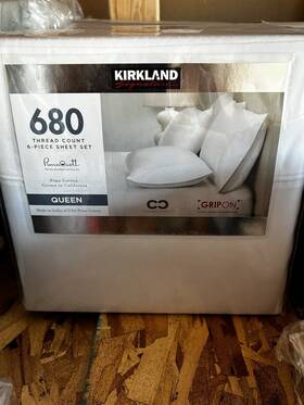 1464707 Kirkland Signature 680 Thread Count 6-piece Queen Bright White New