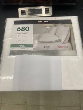 1508410 Kirkland Signature Full Size 6-piece Sheet Set - Bright White 1508410 Kirkland Signature Full Size 6-piece Sheet Set - Bright White