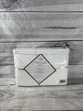 Knight Bridge 849785005820 Knights White Queen Sheet 4 Piece Set Herringbone 600tc Single Ply Yarn Knight Bridge 849785005820 Knights White Queen Sheet 4 Piece Set Herringbone 600tc Single Ply Yarn