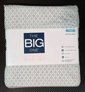 Kohls The Big One 400340104794 Extra Soft 3 Piece Sheet Set Twin Lattice Gray