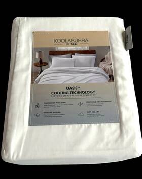 Kookaburra 008889344598 Koolaburra By Ugg Twin White Sheet Set Oasis Cooling Oeko Tex Burlwood New