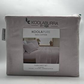 Koolaburra 008889363155 Ugg Twin Piece Bedding Sheet Set 100% Cotton Ivory
