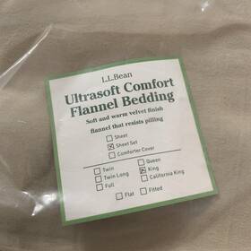 L.l. Bean 195227288369 Ll Ultrasoft Comfort Flannel Bedding King Sheet Set Of 3-no Fitted Beige
