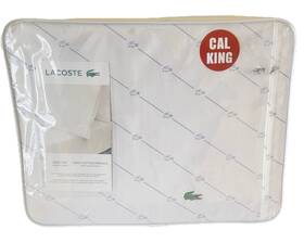 15876438 Lacoste 100% Cotton Percale Solid Sheet Set Cal King White