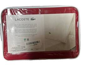 17138138 Lacoste Percale Solid Full Bed Sheet Set 100% Cotton Chili Pepper Red New