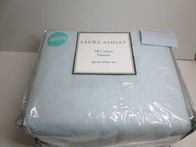 196634 Lacoste New Laura Ashley All Cotton Flannel Queen Sheet Set Blue 196634 Lacoste New Laura Ashley All Cotton Flannel Queen Sheet Set Blue