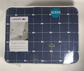 19938238 Lacoste Queen Bed Sheets 100% Cotton Percale 4-pc. Sheet Set Blue