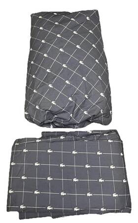 Lacoste 734737158924 100% Cotton Crocodftelle Full Size Flat Fitted Sheet Blue/white