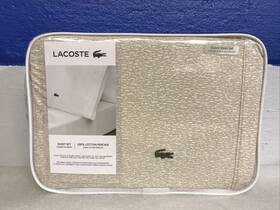 Lacoste 734737586628 Queen Sheet Set 100% Cotton Percale Oatmeal Camo New Lacoste 734737586628 Queen Sheet Set 100% Cotton Percale Oatmeal Camo New
